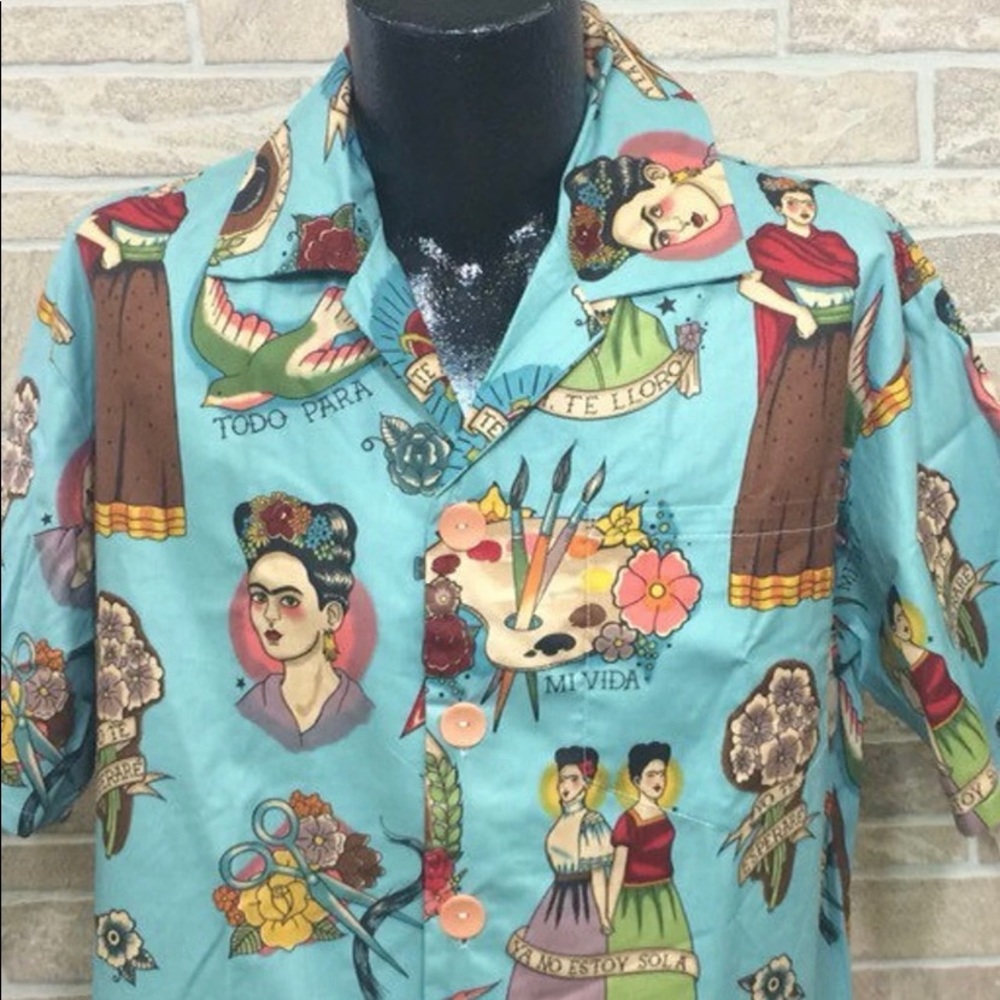Frida Kahlo Themed Men's Shirt - Multicolor